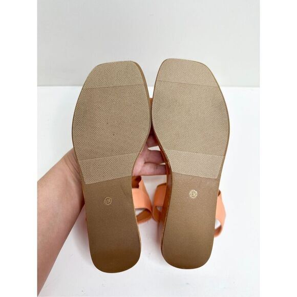 Ann Klein Sandals‎ Size 6.5 Orange Slip On Platform Open Square Toe Summer Shoes - Picture 11 of 11